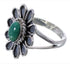 Southwestern Turquoise Flower Silver Ring Size 5-3/4 VX37282