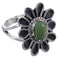 Turquoise Flower Genuine Sterling Silver Ring Size 7-3/4 VX37301