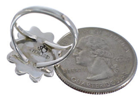 Genuine Silver Flower Turquoise Jewelry Ring Size 5-1/4 VX37318