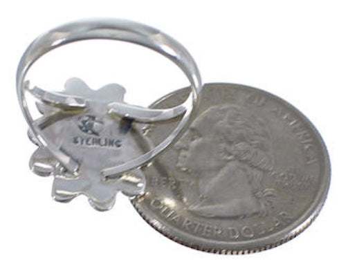 Sterling Silver Southwestern Turquoise Flower Ring Size 8-1/2 VX37354