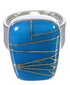 Southwestern Turquoise Inlay Sturdy Ring Size 5-3/4 EX40349