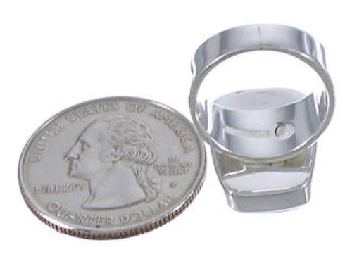 Southwestern Turquoise Inlay Sturdy Ring Size 5-3/4 EX40349