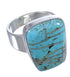 High Quality Turquoise Inlay Silver Ring Size 6-3/4 EX40353
