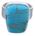 Turquoise Inlay Well-Built Southwestern Ring Size 8-1/4 EX40367