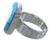 Turquoise Inlay Well-Built Southwestern Ring Size 8-1/4 EX40367
