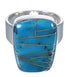 Southwestern Turquoise Inlay Sturdy Ring Size 6-1/4 EX40372