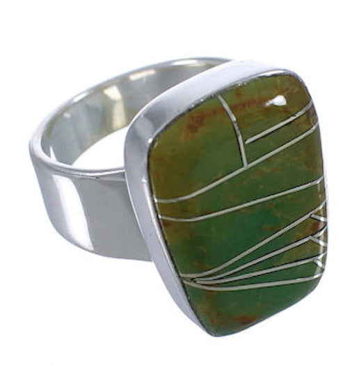 Southwest Turquoise Inlay High Quality Ring Size 4-3/4 EX40396
