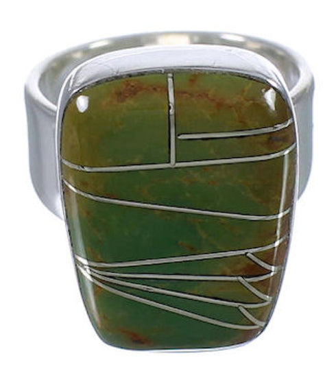 Southwest Turquoise Inlay High Quality Ring Size 4-3/4 EX40396