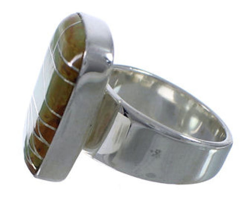 Southwest Turquoise Inlay High Quality Ring Size 4-3/4 EX40396