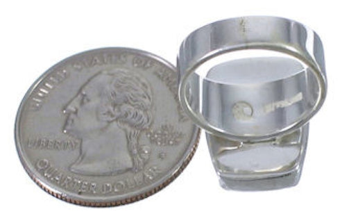 Turquoise High Quality Southwest Silver Ring Size 7-3/4 EX40418