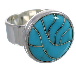 Sturdy Turquoise Genuine Sterling Silver Ring Size 6-1/2 WX37945