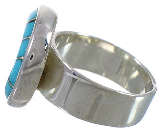 Sturdy Turquoise Genuine Sterling Silver Ring Size 6-1/2 WX37945