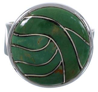 Well-Built Authentic Sterling Silver Turquoise Ring Size 5-1/4 WX38559