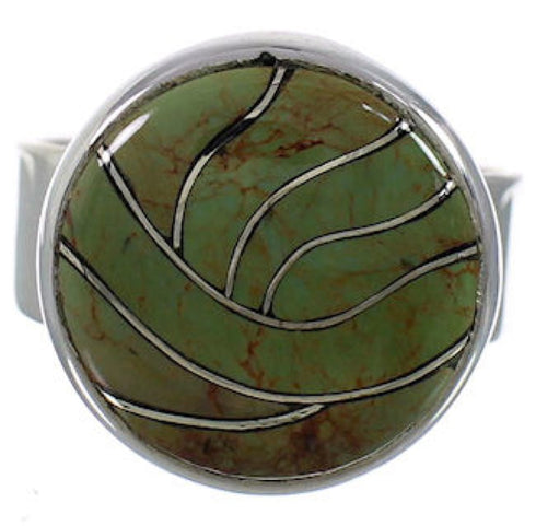 Sturdy Turquoise Sterling Silver Southwest Ring Size 8-1/4 WX38302