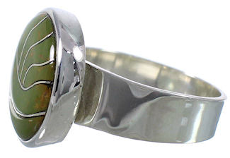 Sturdy Southwest Turquoise Sterling Silver Ring Size 7-3/4 WX38308