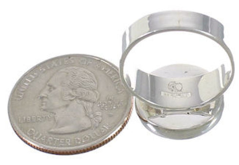 Heavy Turquoise Southwest Sterling Silver Ring Size 5-1/2 WX38315