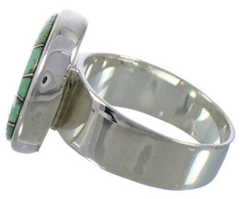 Southwest Heavy Turquoise Sterling Silver Ring Size 6-3/4 WX38317