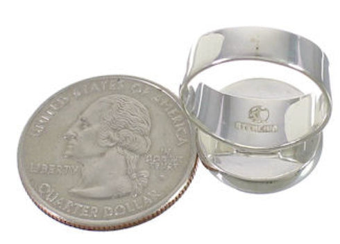 Substantial Turquoise Sterling Silver Ring Size 5 WX38319