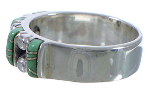 Sterling Silver Turquoise Southwest Inlay Ring Size 6-3/4 WX34372
