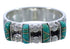 Turquoise Inlay Silver Southwest Ring Size 6-1/4 WX34405