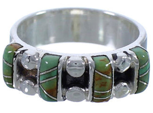 Authentic Sterling Silver Southwest Turquoise Ring Size 4-3/4 WX34430