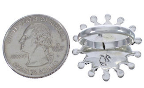 Silver Needlepoint Turquoise Ring Size 6-1/4 WX34509