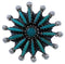 Authentic Silver Needlepoint Turquoise Ring Size 5-1/4 WX34514
