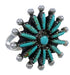 Southwestern Silver Needlepoint Turquoise Ring Size 8-1/2 WX34529