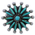 Turquoise Genuine Sterling Silver Needlepoint Southwest Ring Size 6-1/2 AX87451