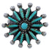 Southwestern Silver Needlepoint Turquoise Ring Size 8-1/2 WX34529