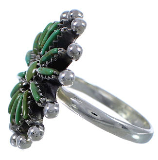 Genuine Sterling Silver Needlepoint Turquoise Ring Size 6-1/4 WX34546