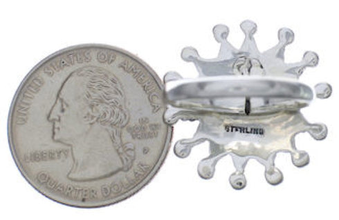 Genuine Silver Needlepoint Turquoise Southwest Ring Size 8-1/2 WX34542