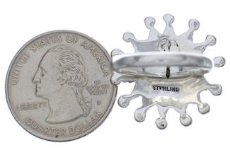 Southwestern Silver Needlepoint Turquoise Ring Size 7-3/4 WX34534