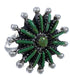 Needlepoint Turquoise Genuine Silver Ring Size 6-3/4 WX34559