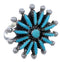 Genuine Sterling Silver Needlepoint Turquoise Southwest Ring Size 8 AX87516