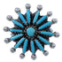 Silver Southwest Needlepoint Turquoise Ring Size 8-1/4 WX34620