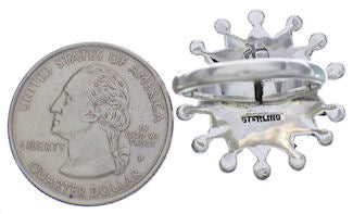 Silver Southwest Needlepoint Turquoise Ring Size 8-1/4 WX34620