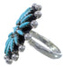 Silver Turquoise Needlepoint Ring Size 5-1/4 WX34608