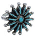 Turquoise Silver Jewelry Needlepoint Ring Size 5-1/4 WX34617