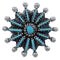 Turquoise Silver Jewelry Needlepoint Ring Size 5-1/4 WX34617