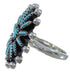 Turquoise Silver Jewelry Needlepoint Ring Size 5-1/4 WX34617