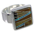 Well-Built Multicolor Sterling Silver Ring Size 8 WX39884