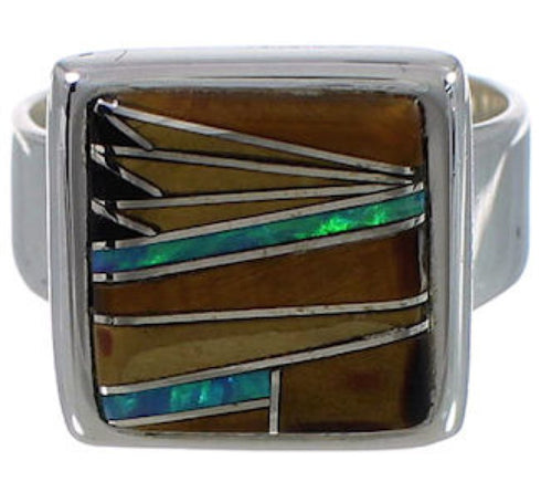 Well-Built Sterling Silver And Multicolor Ring Size 7 WX39886
