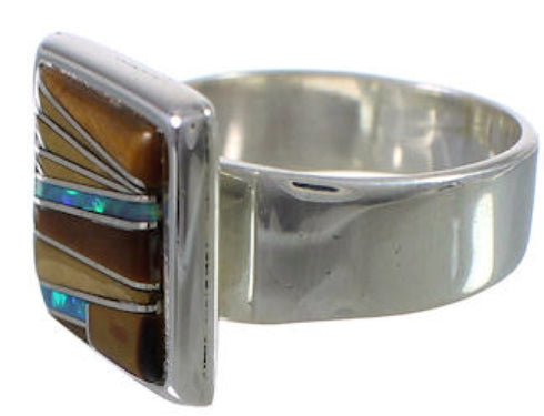 Well-Built Sterling Silver And Multicolor Ring Size 7 WX39886