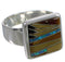 Sturdy Silver And Multicolor Southwest Ring Size 7 WX39993