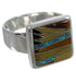 Sturdy Silver And Multicolor Southwest Ring Size 7 WX39993