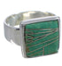 Turquoise Inlay Sturdy Silver Ring Size 7-3/4 WX40009