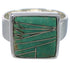 Turquoise Inlay Sturdy Silver Ring Size 7-3/4 WX40009