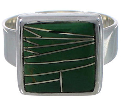 Sterling Silver Southwest Heavy Turquoise Ring Size 5 WX40029