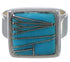 Sturdy Southwest Sterling Silver Turquoise Ring Size 7-1/4 WX40099